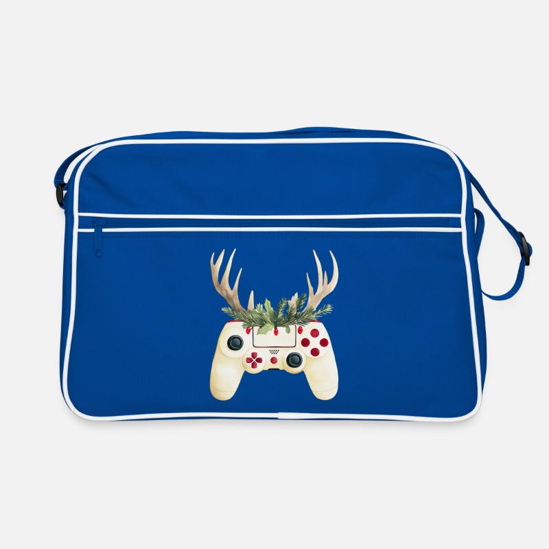 Weihnachtscontroller mit Hirschgeweih Retro Tasche