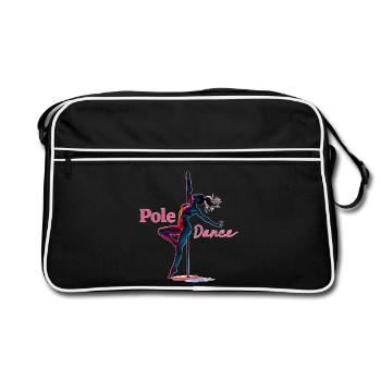 Pole Dance Poledancerin edel akrobatisch Geschenk - Retro Tasche - Schwarz/Weiß - Vorne