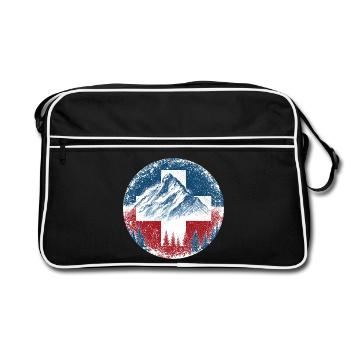 Schweiz-Suisse-Suisse-Wintersport-Ski-Berge - Sac Retro - noir/blanc - Devant