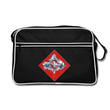 Schweiz-Suisse-Suisse-Berge-Wintersport-Ski - Sac Retro - noir/blanc - Devant
