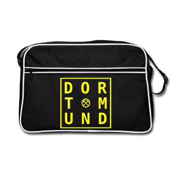 Ruhrpott de la ville de Dortmund, cadeaux et souvenirs - Sac Retro - noir/blanc - Devant