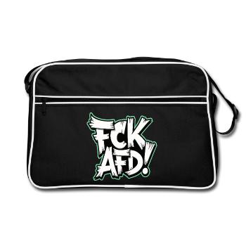 FCK AFD political statement against the right wing - Retro Bag - black/white - Front