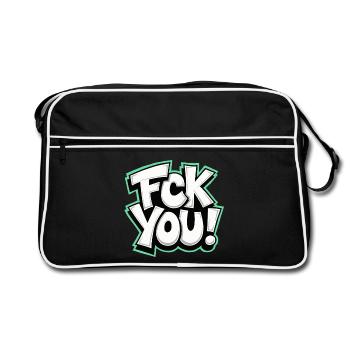 Déclaration provocante en lettres de la SAINT TOI - Sac Retro - noir/blanc - Devant