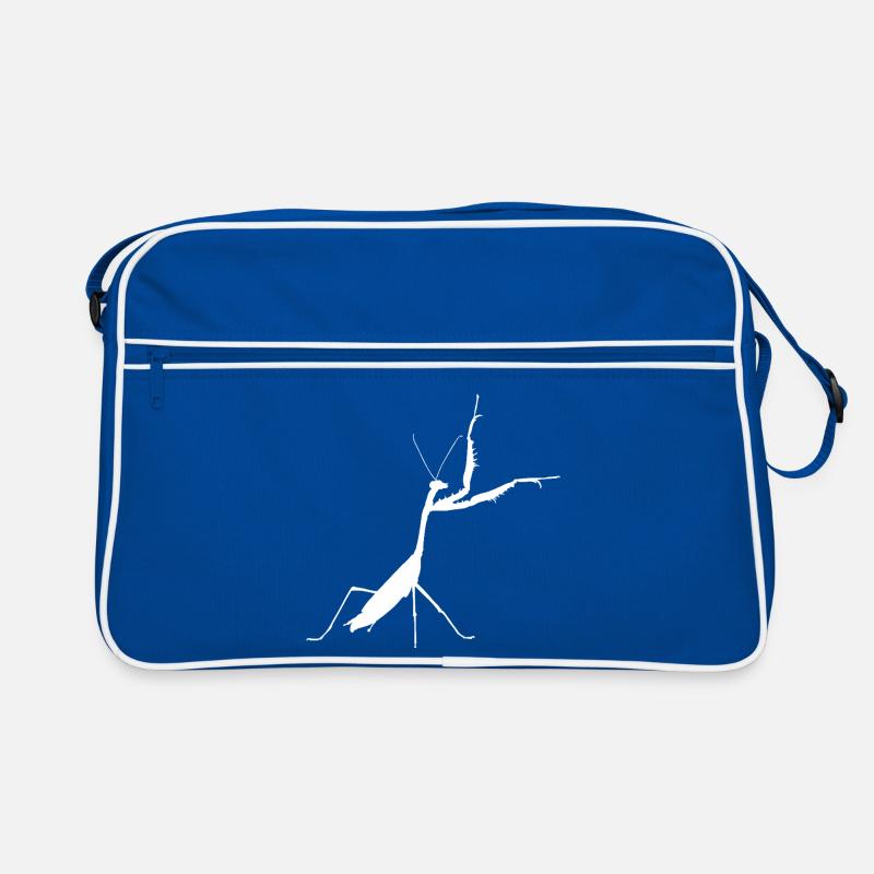 Gottesanbeterin weiss Retro Tasche