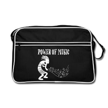Musicien tribal (blanc) - Sac Retro - noir/blanc - Devant
