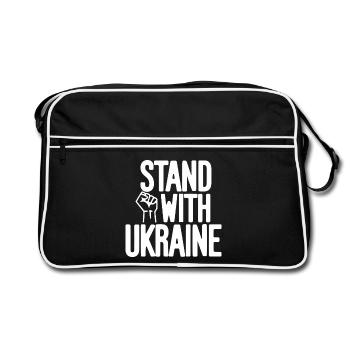 Stand With Ukraine Solidarity - Retro Bag - black/white - Front