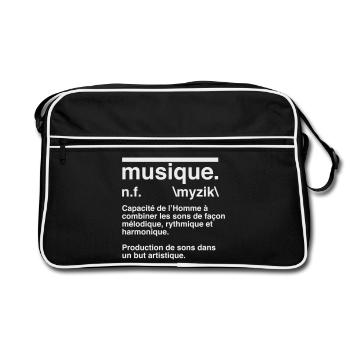 Musique Définition Style Dictionnaire - Sac Retro - noir/blanc - Devant