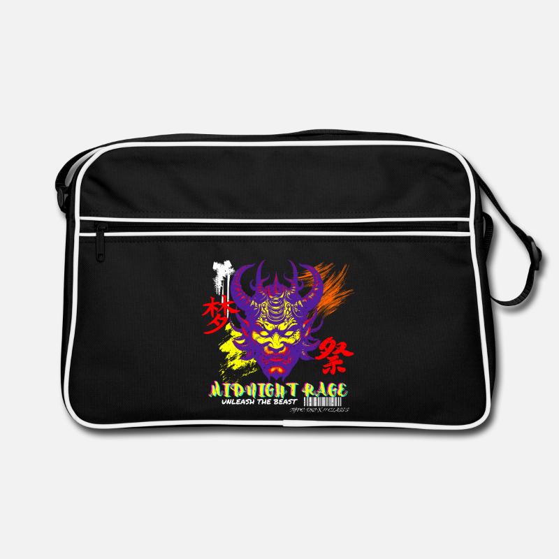 Midnight Rage Glitch Oni Face Style Urbain Sac Retro