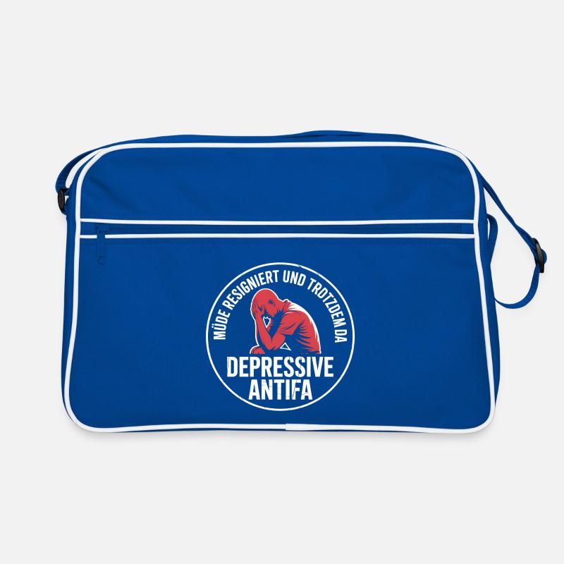 Depressive Antifa - Antifascist Merch Retro Tasche