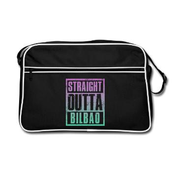 Straight outta Bilbao - Retro Bag - black/white - Front