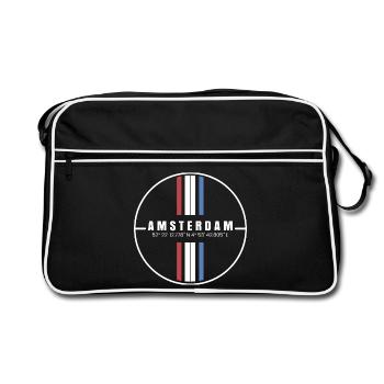 Amsterdam Coordinates - Retro Bag - black/white - Front