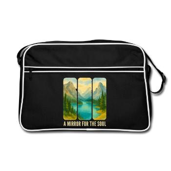Mountain Landscape Triptych with Lake - Retro Bag - black/white - Front