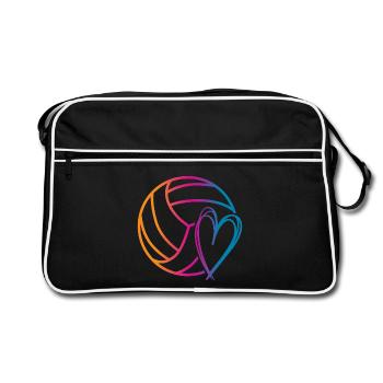 Ballon de volley-ball - Sac Retro - noir/blanc - Devant