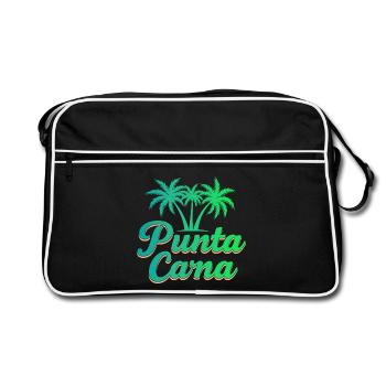 Punta Cana Caribbean Vacation with Palm Trees - Retro Bag - black/white - Front