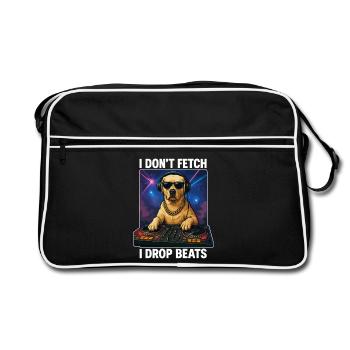Labrador DJ: I Don't Fetch, I Drop Beats! - Retro Bag - black/white - Front
