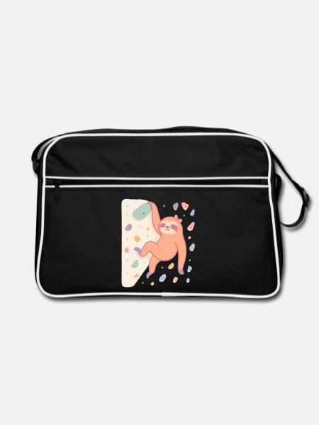 Paresseux de bloc pour femmes et passionnés d’escalade - Sac Retro - noir/blanc - Devant