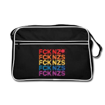 FCK NZS - Antifa Tee - Retro Bag - black/white - Front