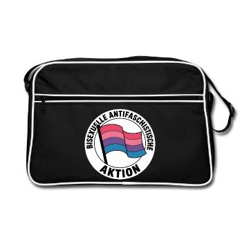 Bisexual Action - Antifa Pride Badge - Retro Bag - black/white - Front