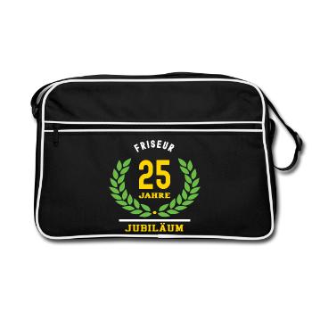 Hairdresser Anniversary 25 Years 25th Anniversary - Retro Bag - black/white - Front