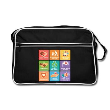 Human Rights Equality Inclusion Statement - Retro Bag - black/white - Front