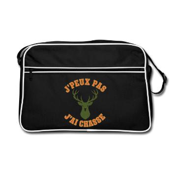I can't I hunted vintage deer - Retro Bag - black/white - Front