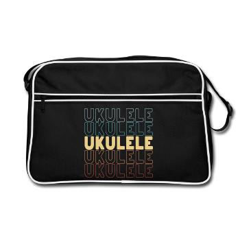 Typographie du ukulélé - Sac Retro - noir/blanc - Devant