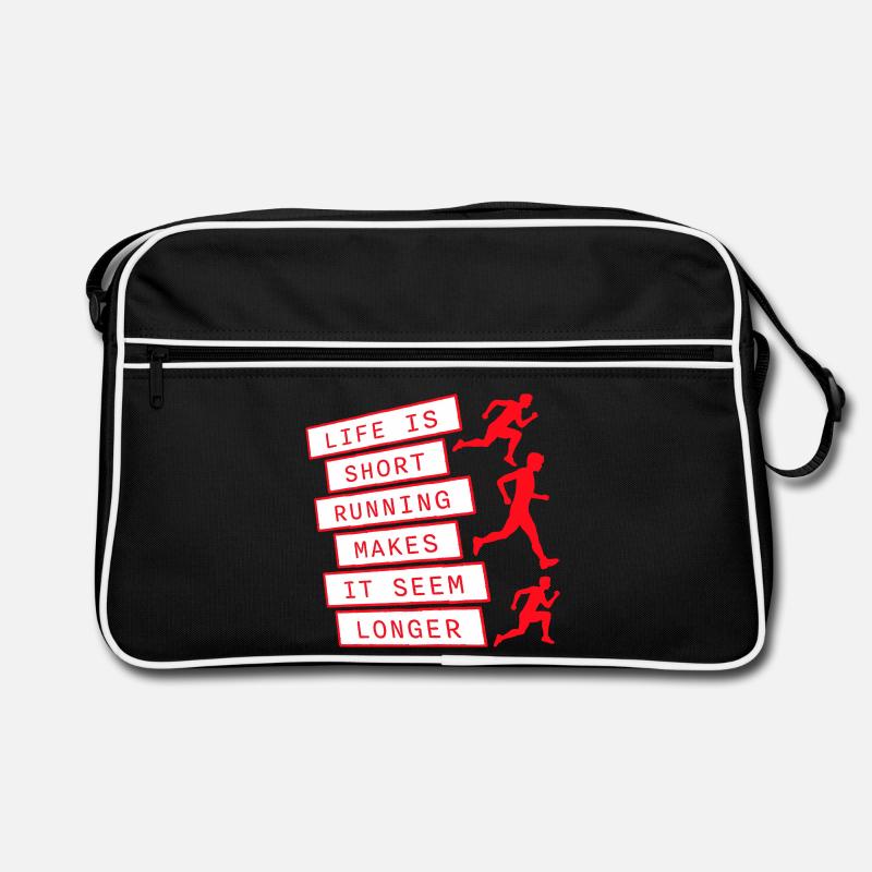 Life Is Short Running Makes It Seem Longer Funny Retro Bag