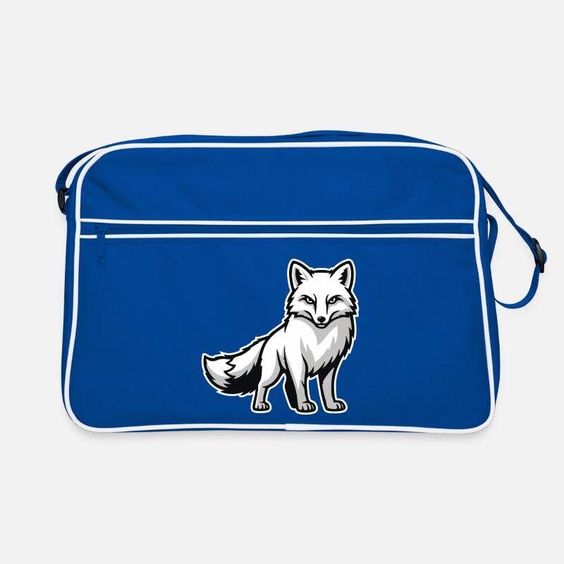 Arctic Fox Arctic White Animal Nature Logo Retro Bag