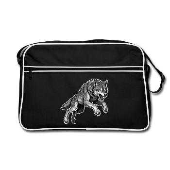 Loup Sauvage Course Mascotte Alpha Wolf - Sac Retro - noir/blanc - Devant