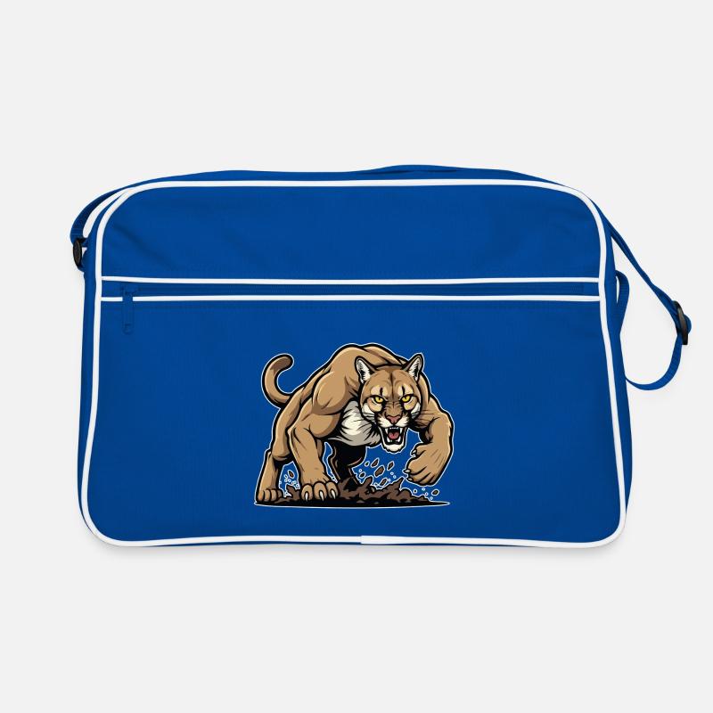 Cougar Berglöwe Wildmaskottchen Retro Tasche