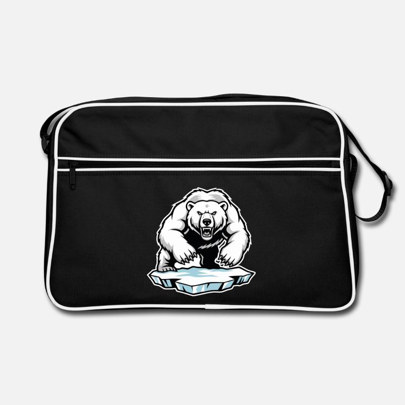 Arktischer Eisbär Maskottchen Maskottchen Bär Retro Tasche