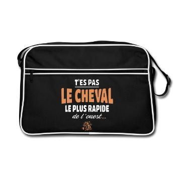 T'es pas le cheval le plus rapide, drole - Sac Retro - noir/blanc - Devant