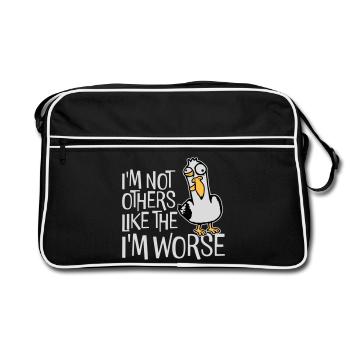 Crazy Seagull I'm Not Like The Others I'm Worse - Retro Bag - black/white - Front