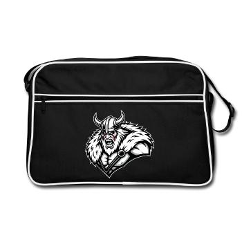 Viking Berserker Fury War Paint Maskottchen - Retro Tasche - Schwarz/Weiß - Vorne