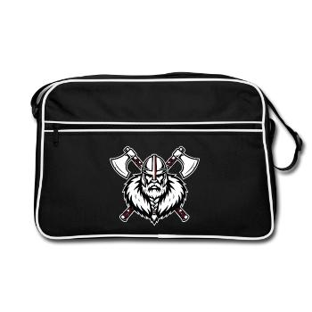 Viking Axemaster Warrior Crusader Axes Mascot - Retro Bag - black/white - Front