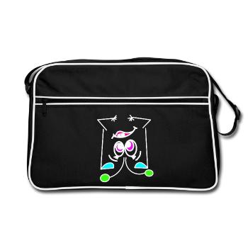 Neon Mood Flip - The Turning Face - Retro Bag - black/white - Front