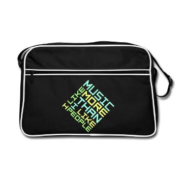 J’aime la musique plus que les gens désirent Musik - Sac Retro - noir/blanc - Devant