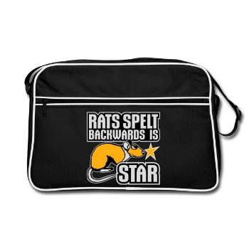Rats Spelt Backwards Is Star Lustiger Ratte Spruch - Retro Bag - black/white - Front