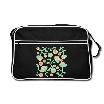 Pivoines abstraites L Blush rose vert citron - Sac Retro - noir/blanc - Devant