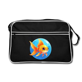 Poisson rouge - Sac Retro - noir/blanc - Devant