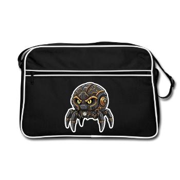 Steampunk Black Watchmaking Spider Sentinel - Retro Bag - black/white - Front