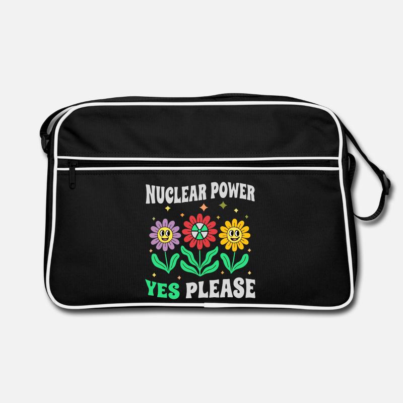 Atomkraft Ja Bitte mit Blumen retro Retro Tasche