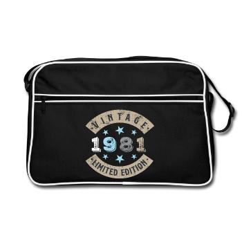 Vintage 1981 - Retro Tasche - Schwarz/Weiß - Vorne