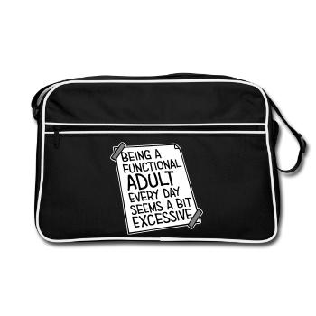 Être un adulte fonctionnel chaque jour semble excessif - Sac Retro - noir/blanc - Devant