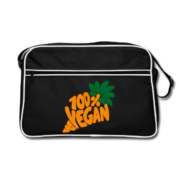 Nutrition alimentaire 100 % vegan Drôle - Sac Retro - noir/blanc - Devant