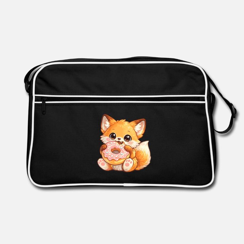 Little fox with donut Retro Bag