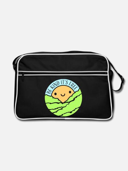 Sois gentil, c’est une déclaration de gentillesse gratuite qui dit - Sac Retro - noir/blanc - Devant