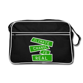 Le changement climatique est la véritable science du changement climatique - Sac Retro - noir/blanc - Devant