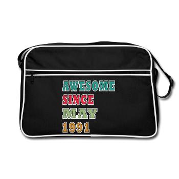 Awesome Since May 1991 - Retro Bag - black/white - Front