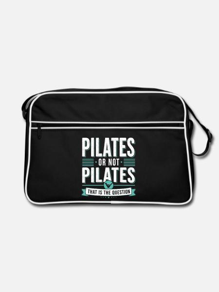 Pilates humour fitness citation sport - Sac Retro - noir/blanc - Devant